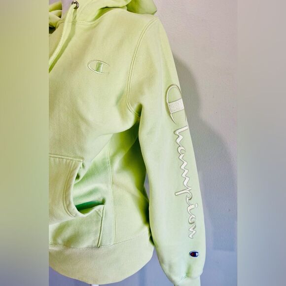 Champion Hooded sweatshirt embroidered logo colorful green women’s XS - Picture 3 of 5